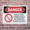 Signmission Diesel Fuel Combustible No Smoking Danger Sign, Plastic, 10in W x 7in L, 2PK OS-2PACK-DS-P-710-L-2530 - alternate 7